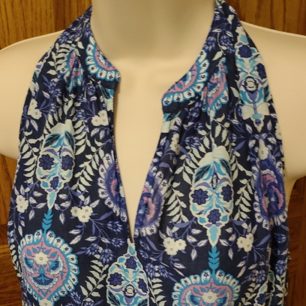 Talbots Blue and Purple Floral Maxi Dress - Picture 4 of 12